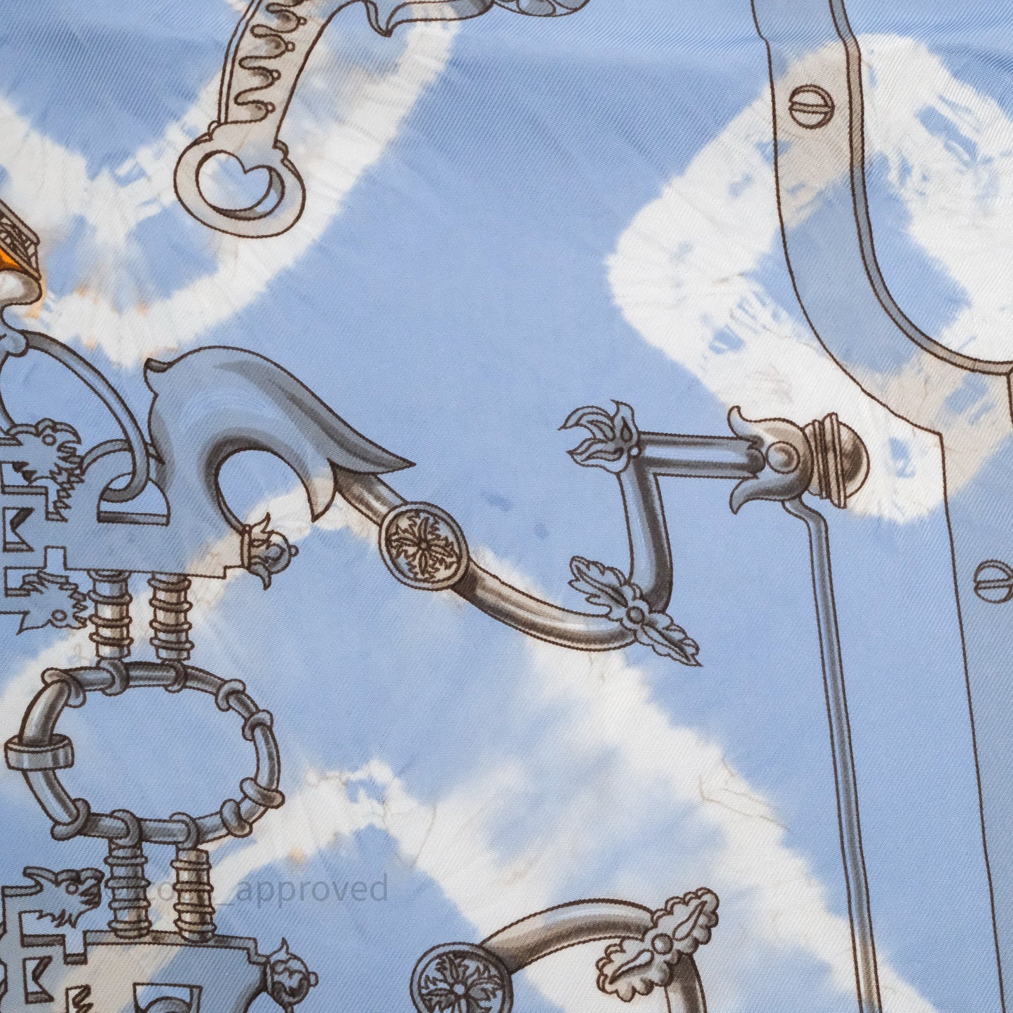 Hermès Mors et Gourmettes Scarf Light Blue