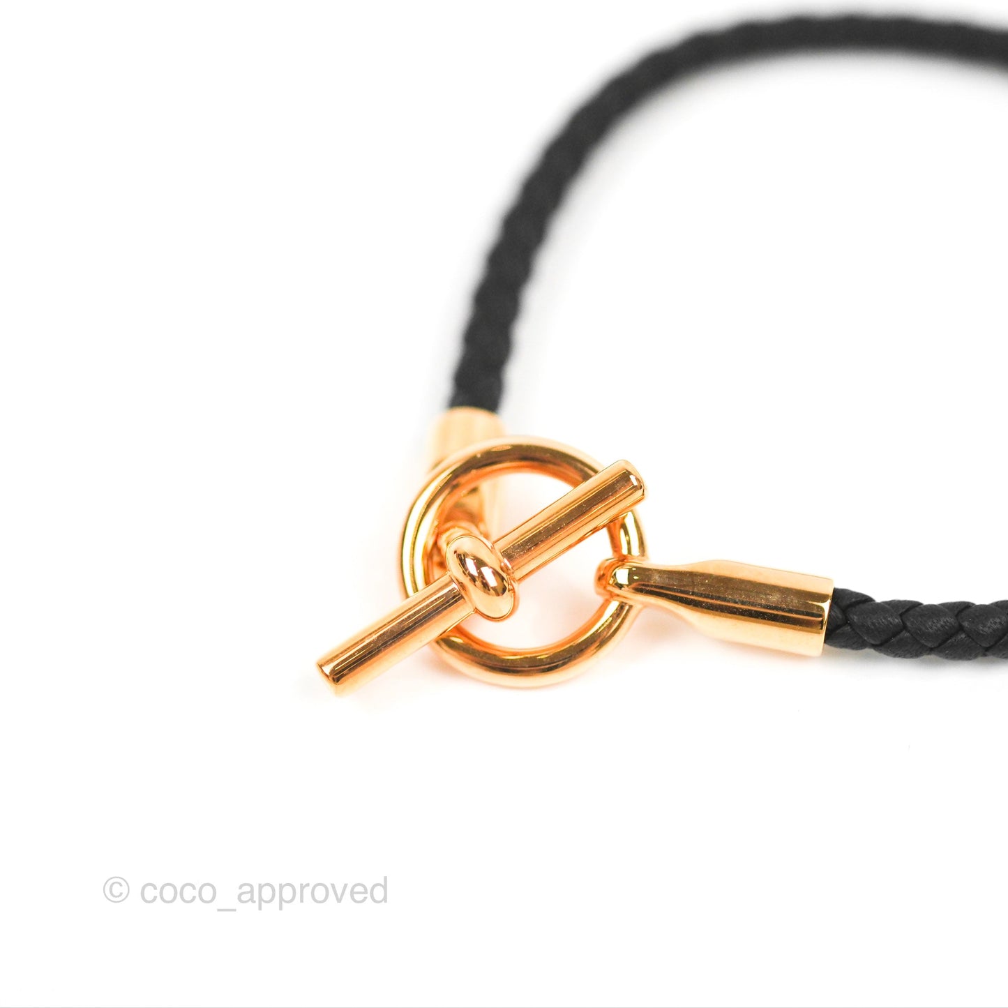 Hermès Glenan Bracelet Noir Swift Rose Gold Hardware