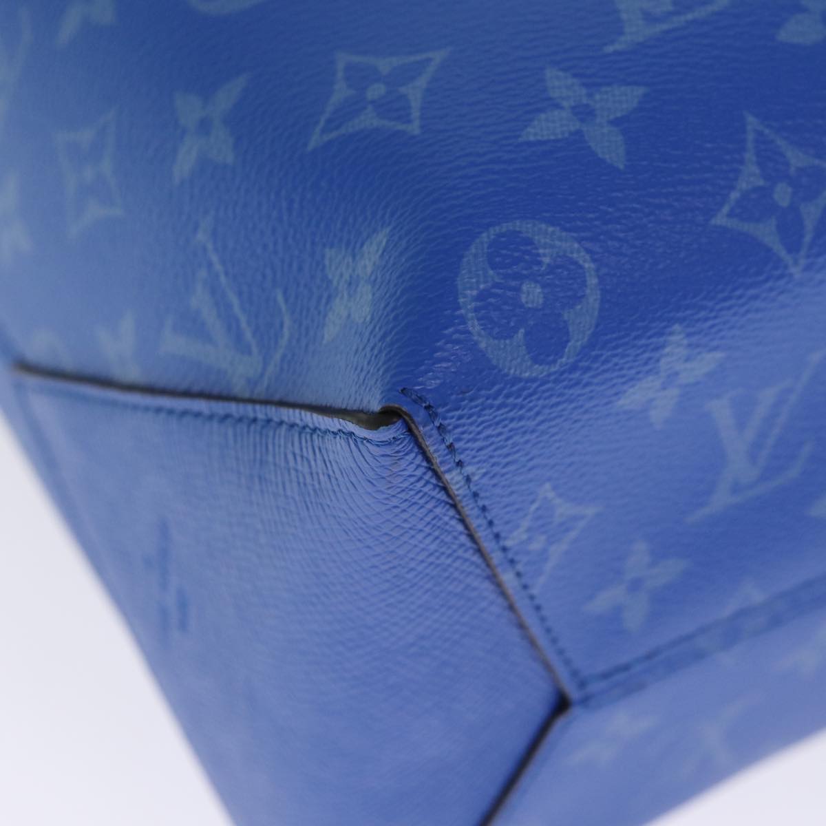LOUIS VUITTON Taigalama Weekend Tote NM Tote Bag 2way Blue M31010 LV 74022S