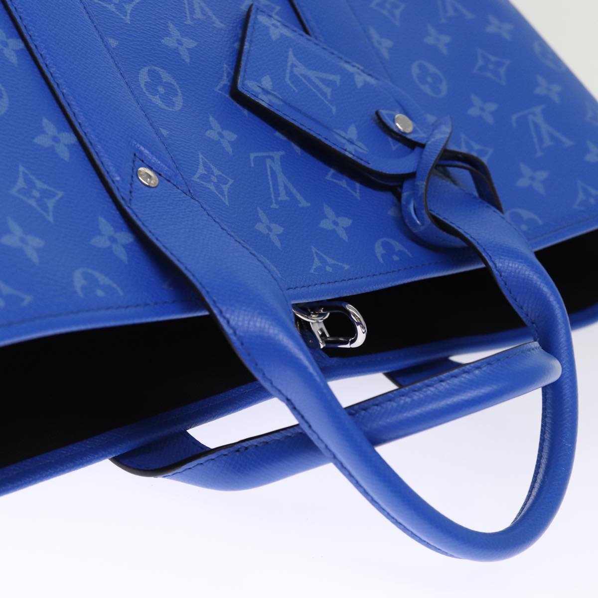 LOUIS VUITTON Taigalama Weekend Tote NM Tote Bag 2way Blue M31010 LV 74022S
