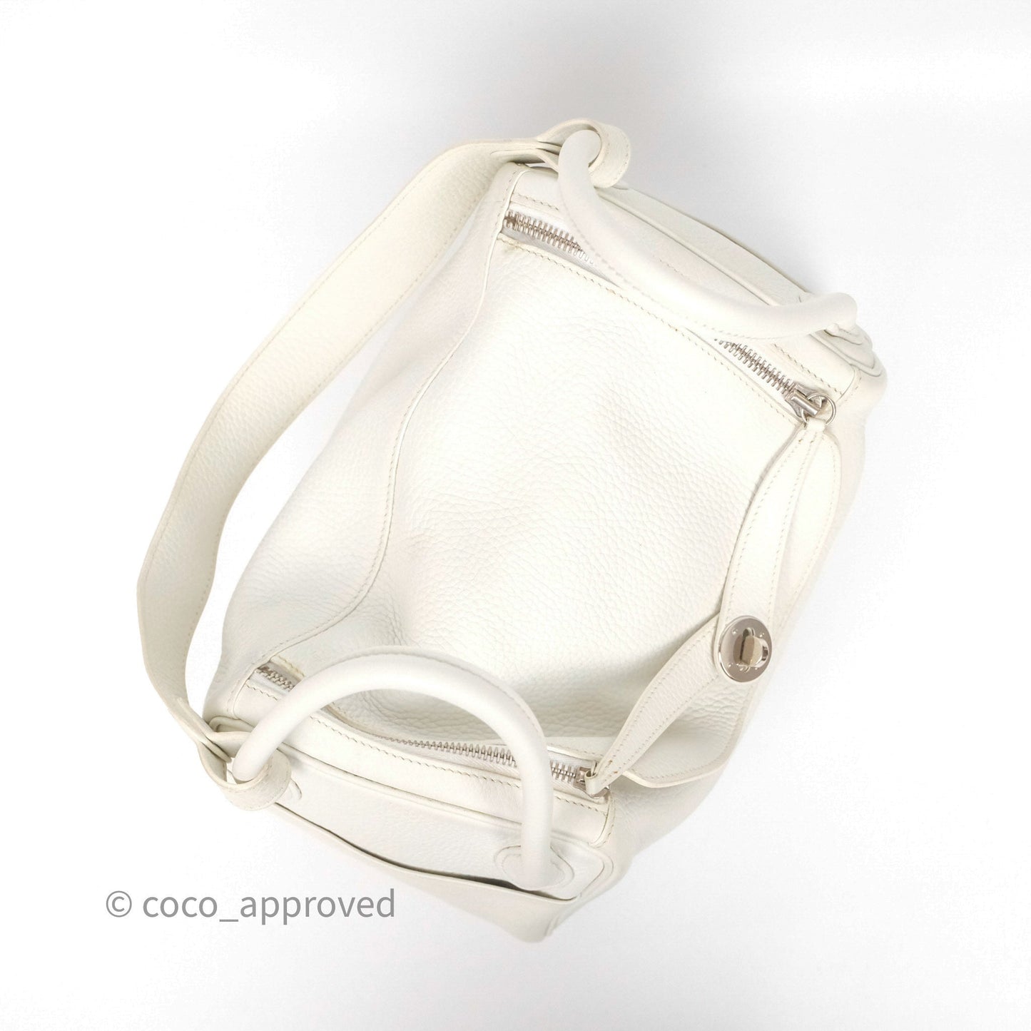 Hermès Lindy 30 White Clemence Palladium Hardware
