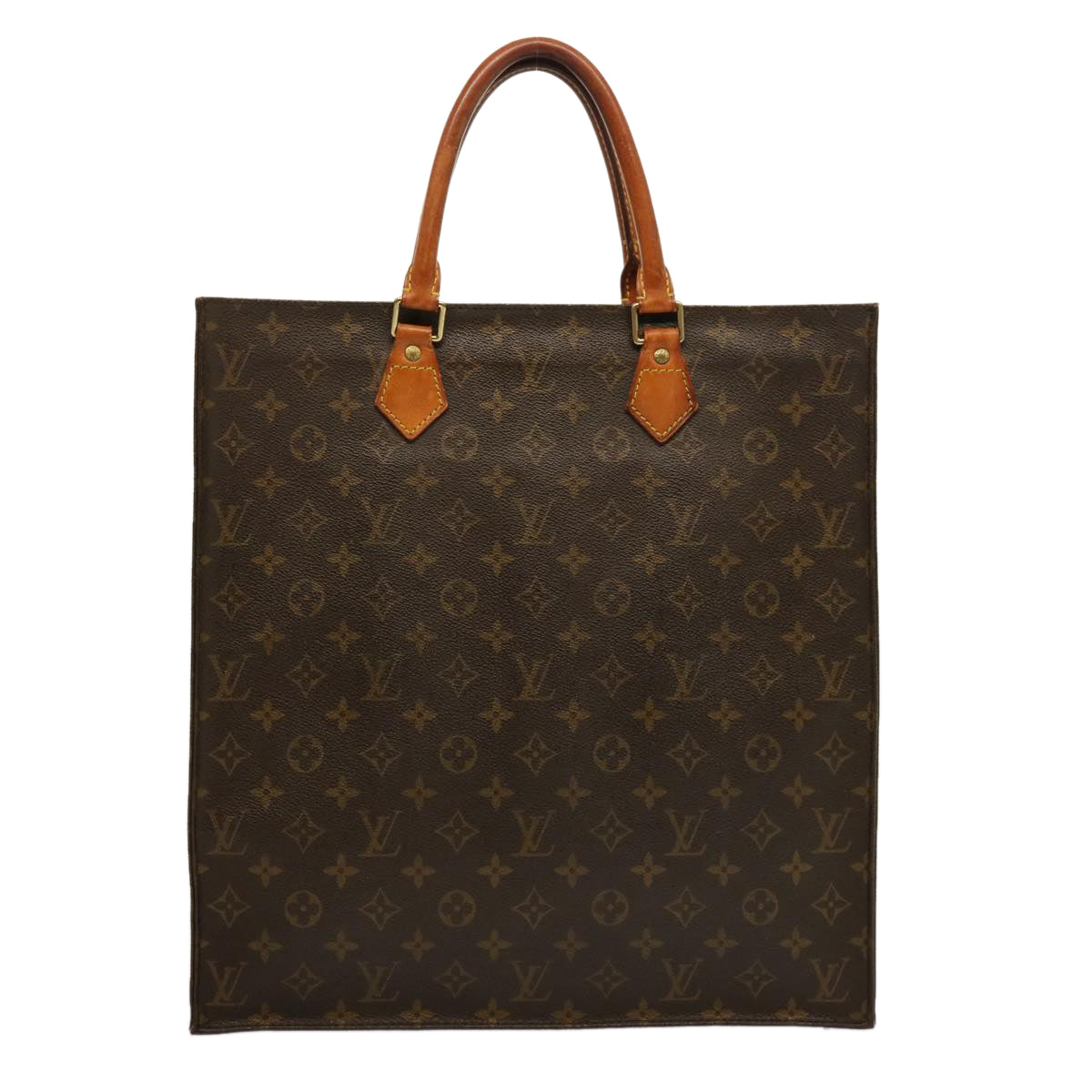 LOUIS VUITTON Monogram Sac Plat Hand Bag M51140 LV 74048
