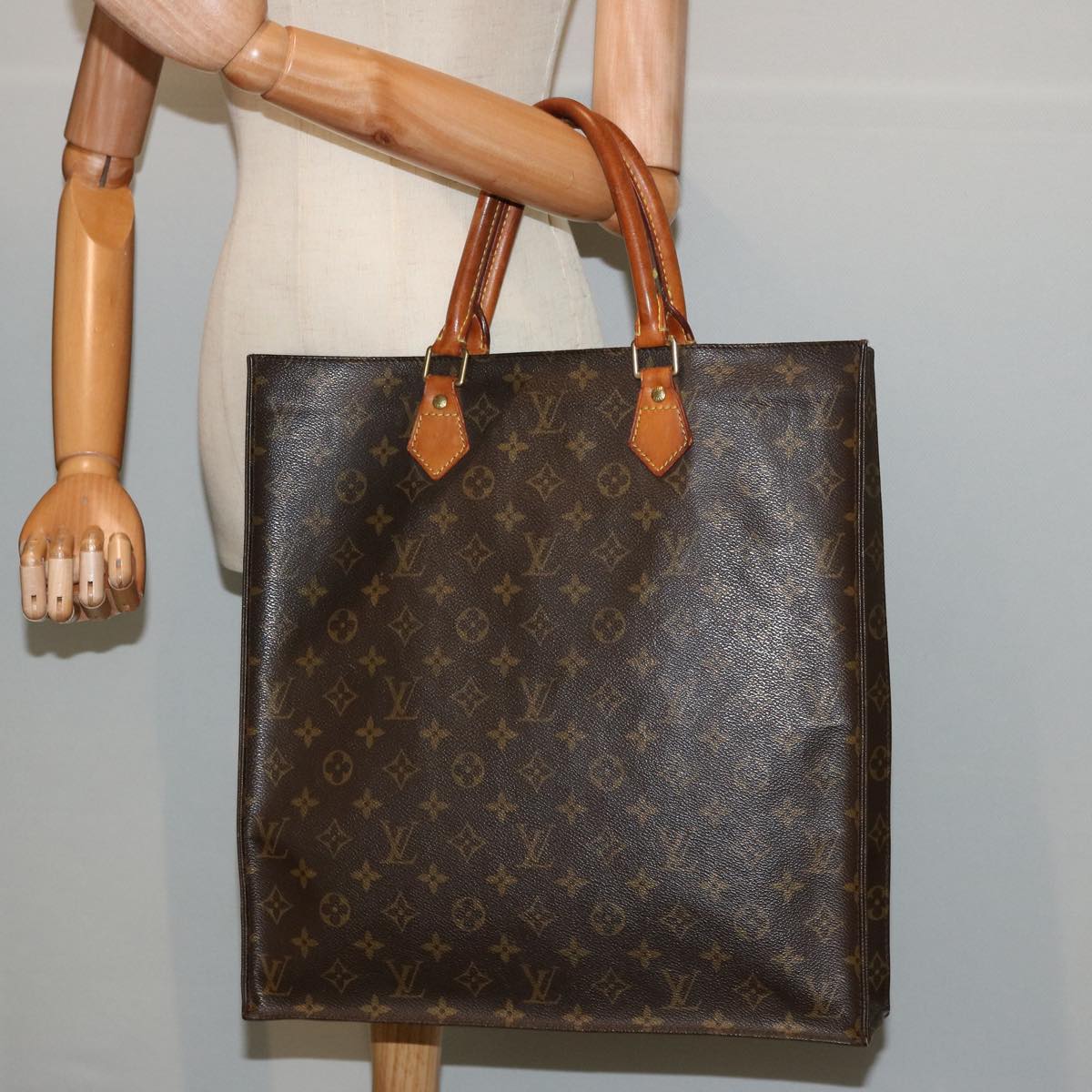 LOUIS VUITTON Monogram Sac Plat Hand Bag M51140 LV 74048