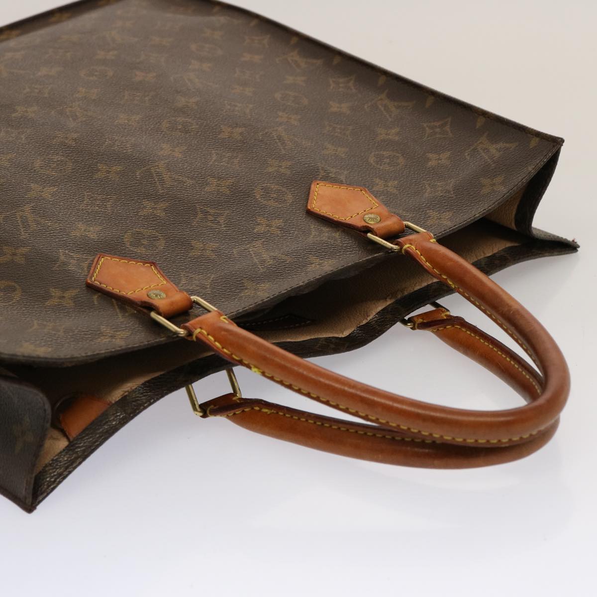 LOUIS VUITTON Monogram Sac Plat Hand Bag M51140 LV 74048