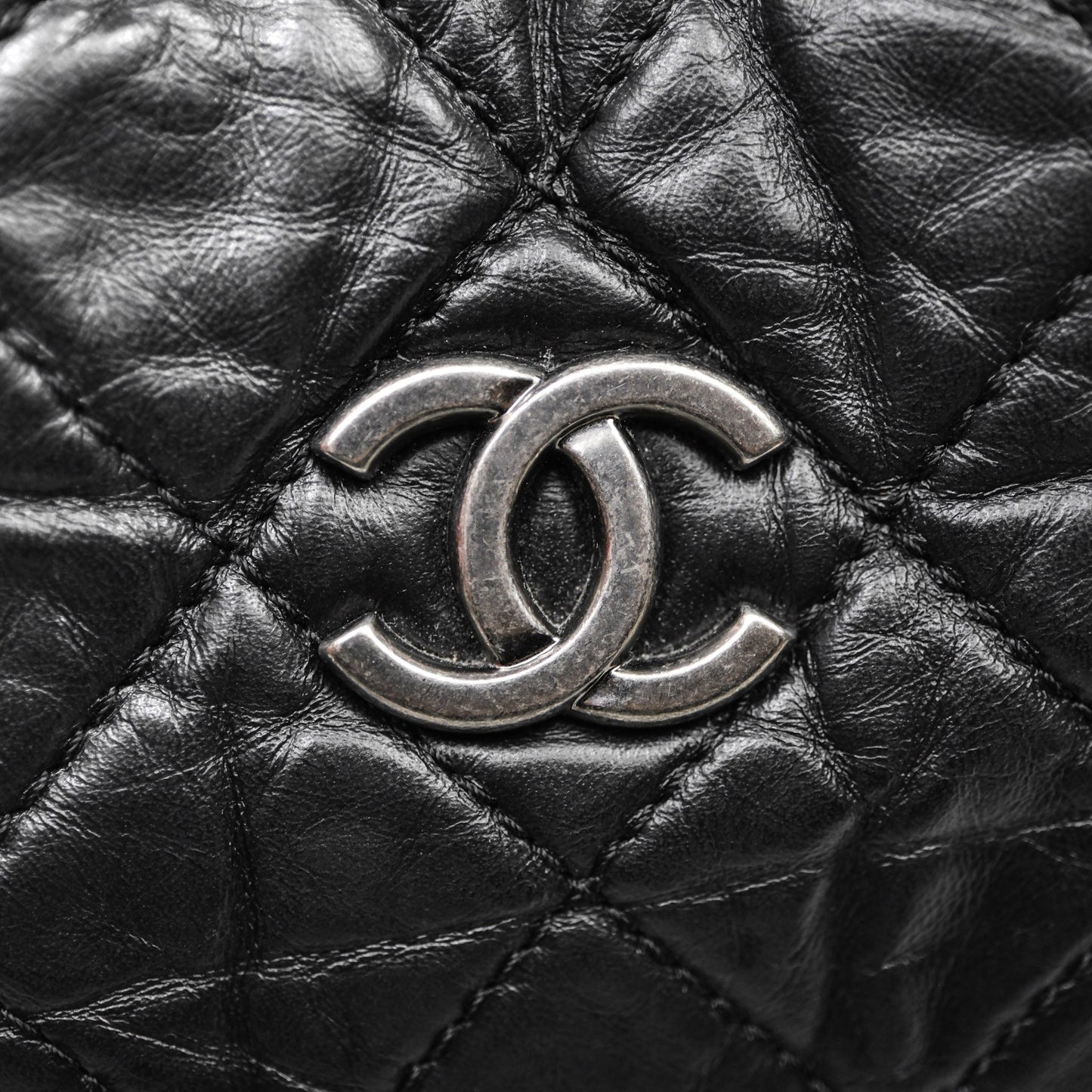 Chanel Small Gabrielle Backpack Quilted Black Aged Calfskin