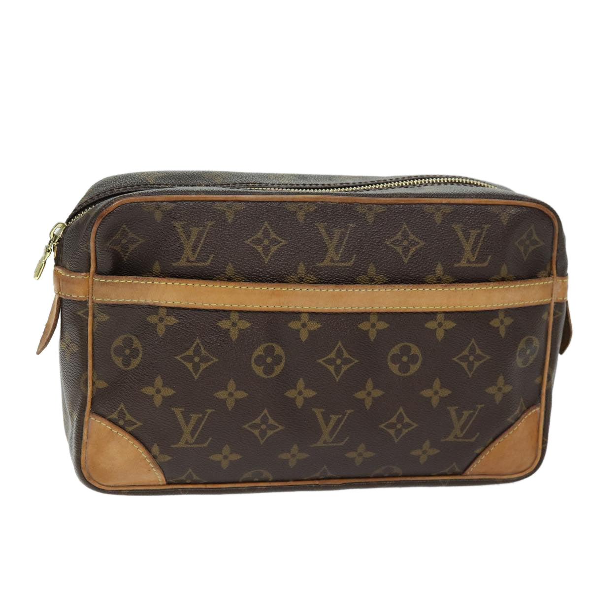 LOUIS VUITTON Monogram Compiegne 28 Clutch Bag M51845 LV 74054