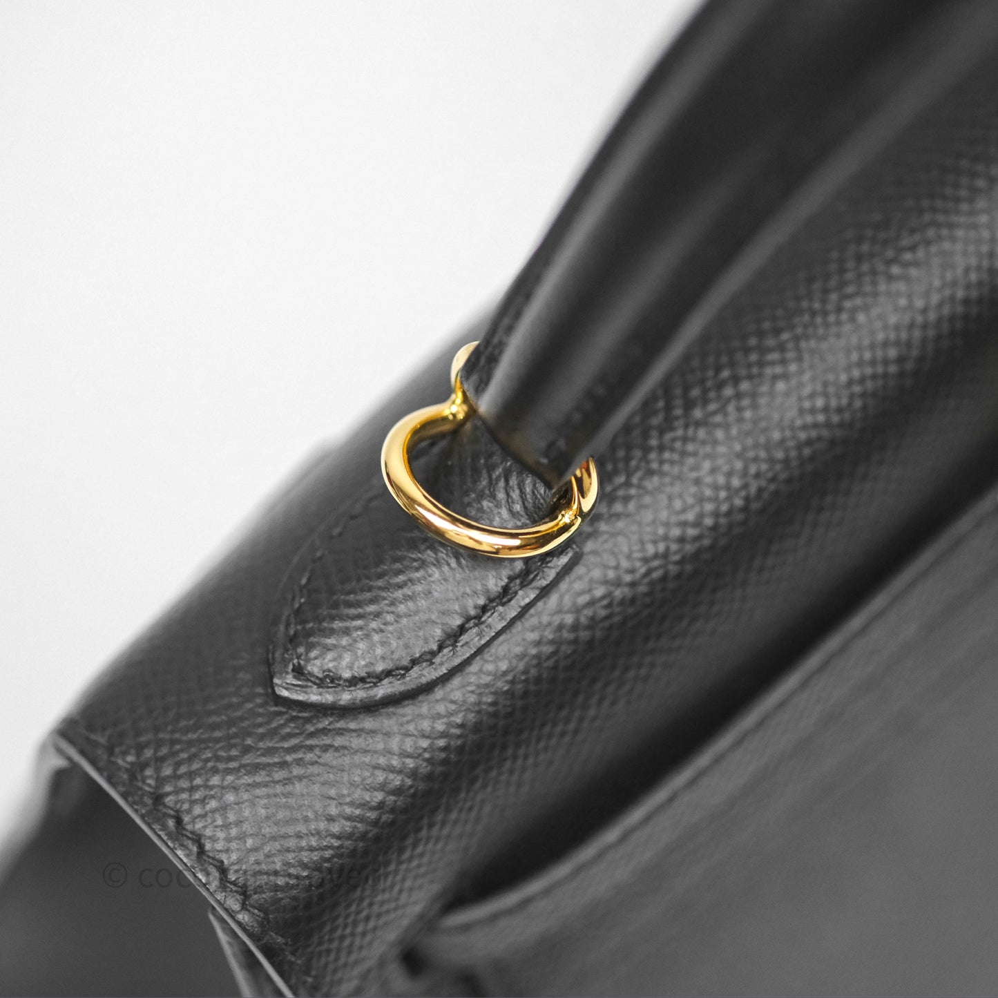 Hermès Sellier Kelly 25 Black Noir 89 Epsom Gold Hardware