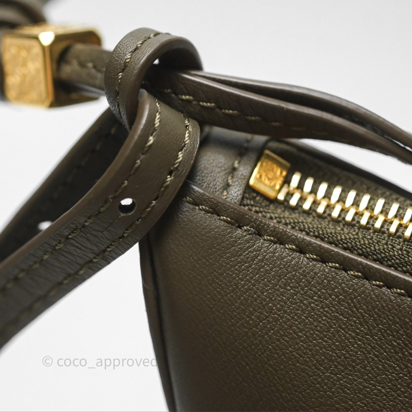 Loewe Mini Hammock Hobo In Classic Dark Khaki Green Calfskin