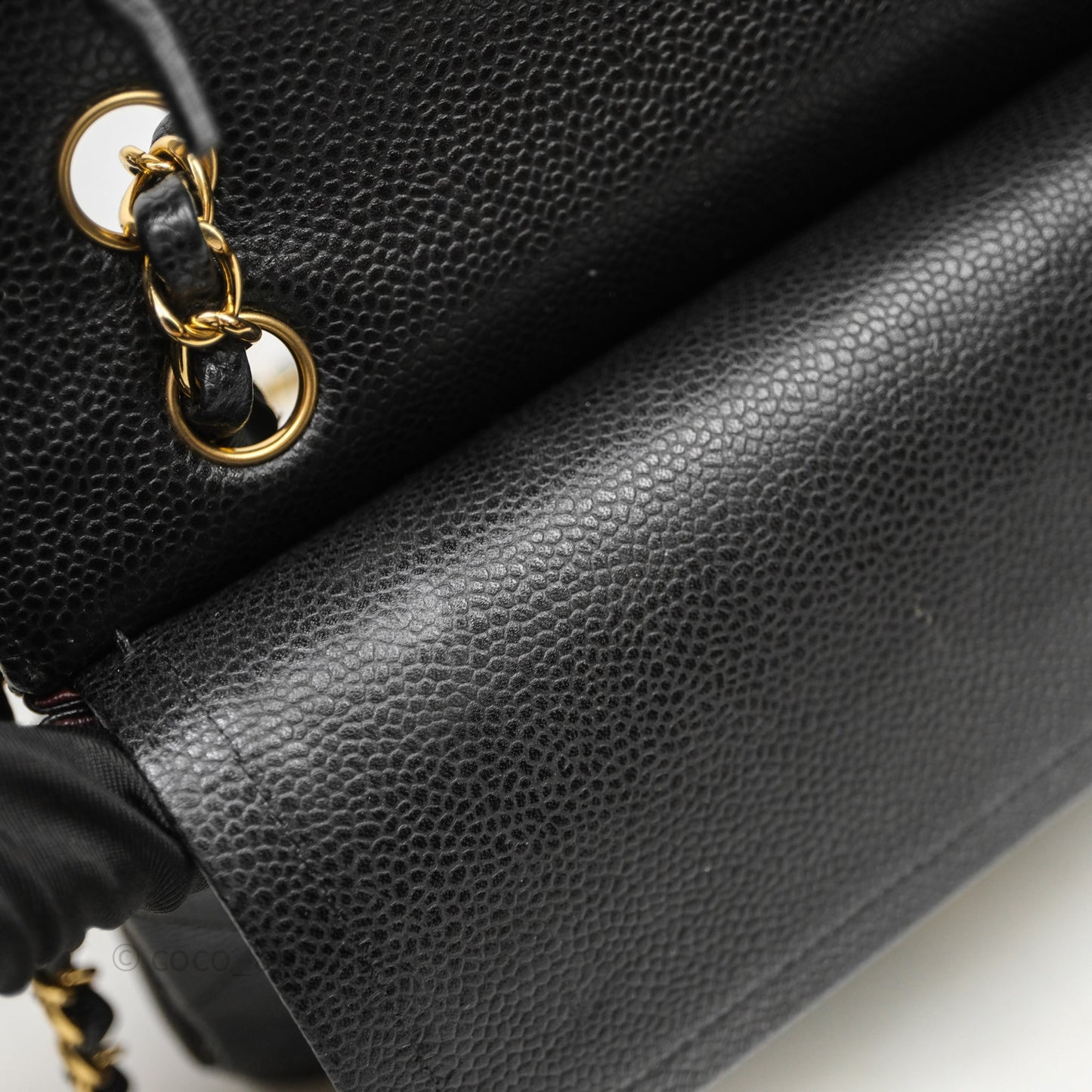Chanel Classic M/L Medium Flap Quilted Black Caviar Gold Hardware