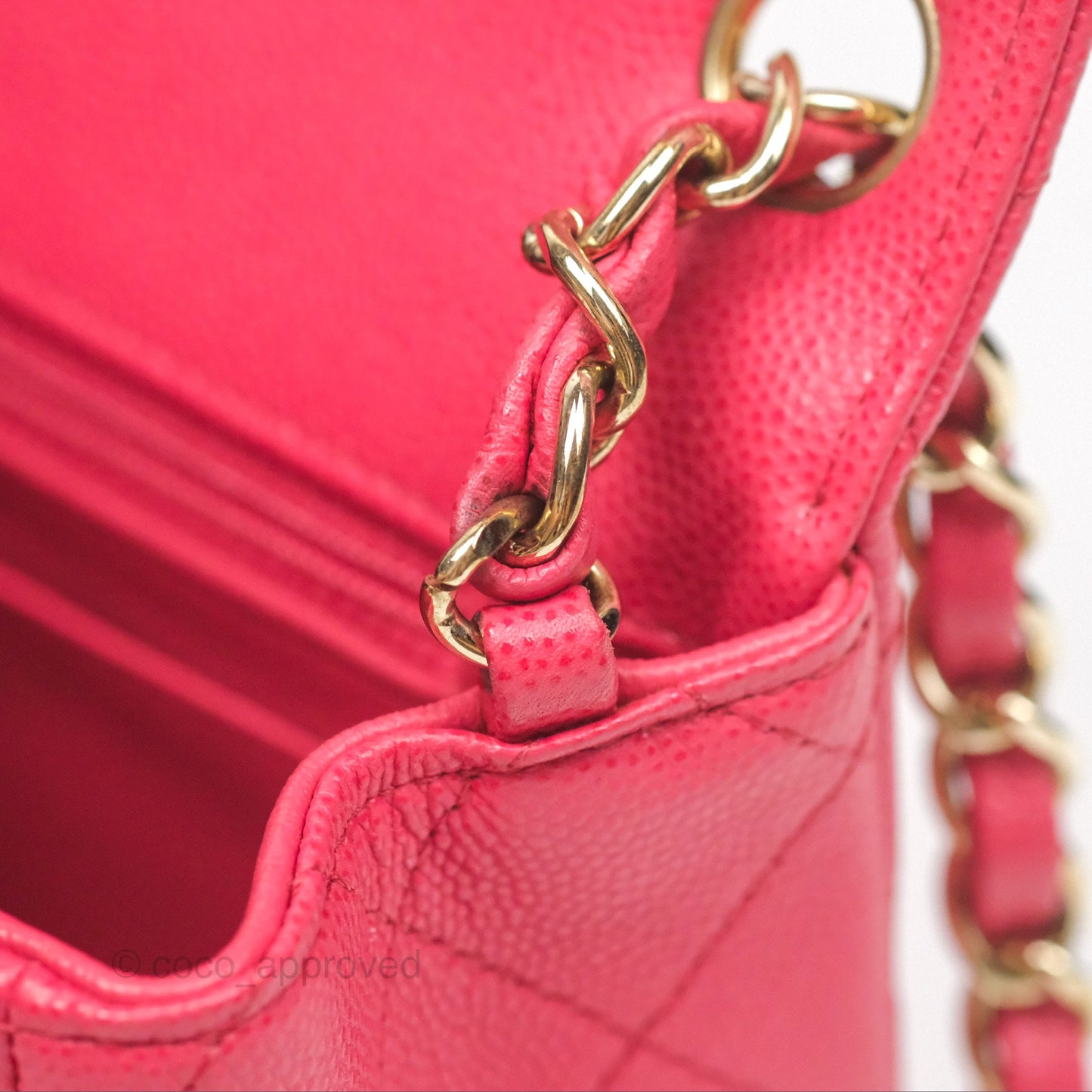 Chanel Mini Square Pink Caviar Gold Hardware 17C