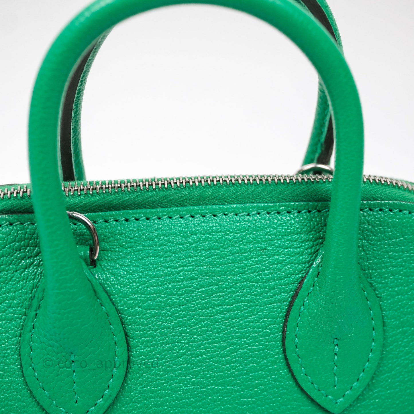 Hermès Bolide Mini 1923 Menthe 6W Chèvre Mysore Palladium Hardware