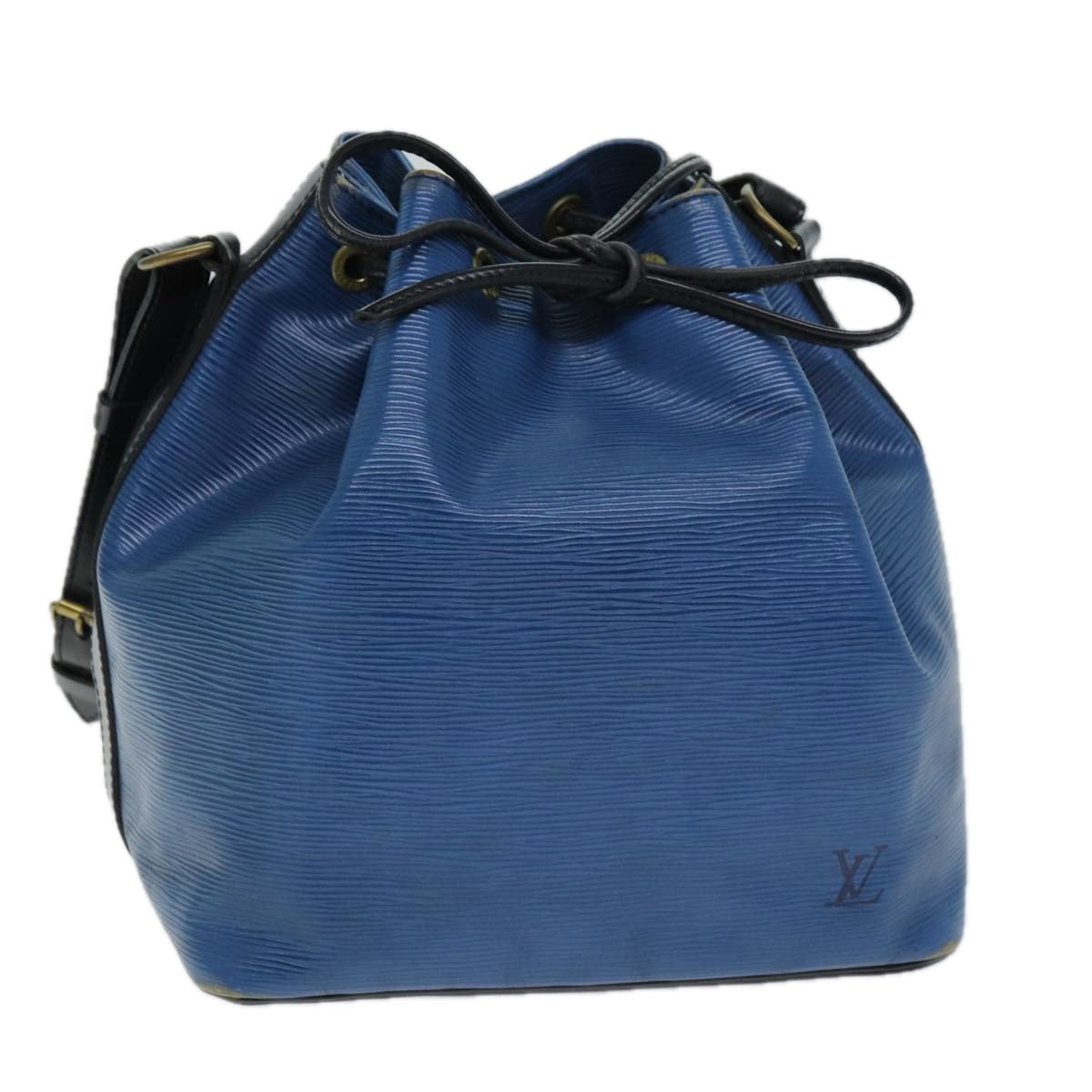 LOUIS VUITTON Epi Petit Noe Shoulder Bag Bicolor Black Blue M44152 LV 74080