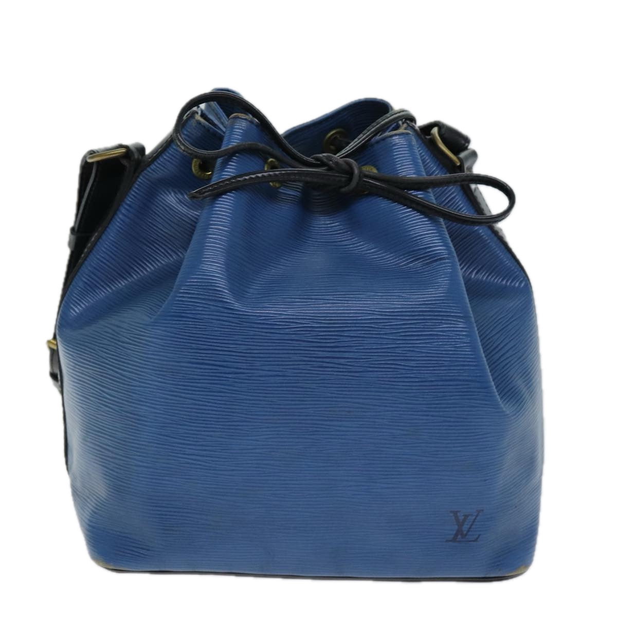 LOUIS VUITTON Epi Petit Noe Shoulder Bag Bicolor Black Blue M44152 LV 74080