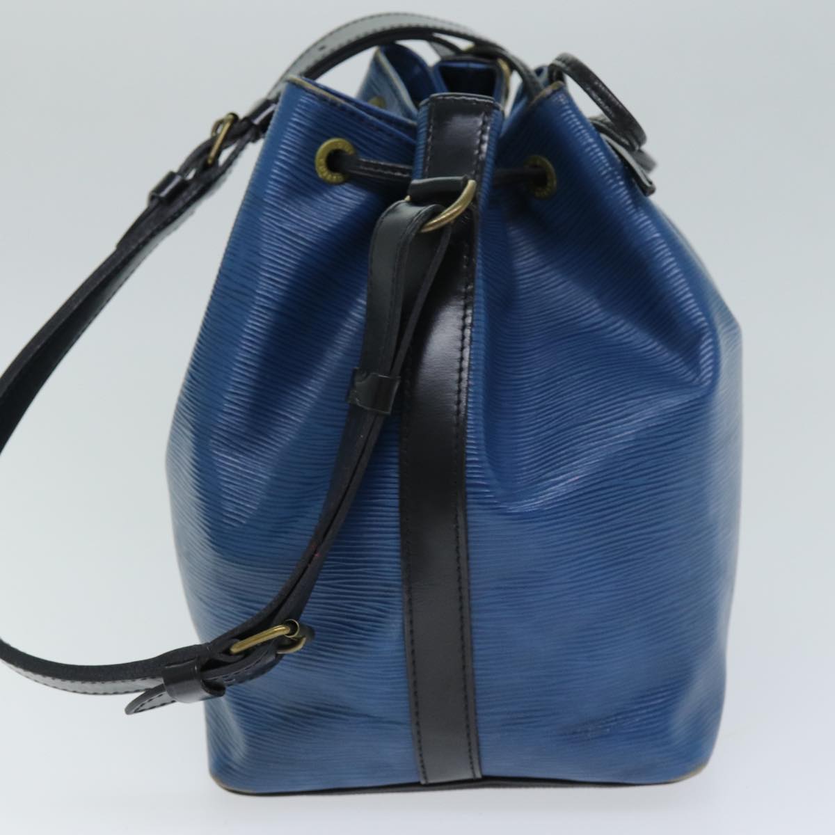 LOUIS VUITTON Epi Petit Noe Shoulder Bag Bicolor Black Blue M44152 LV 74080