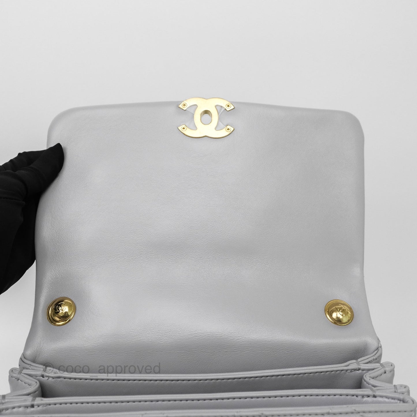 Chanel Medium Color Match Flap Grey Lambskin Aged Gold Hardware 22A