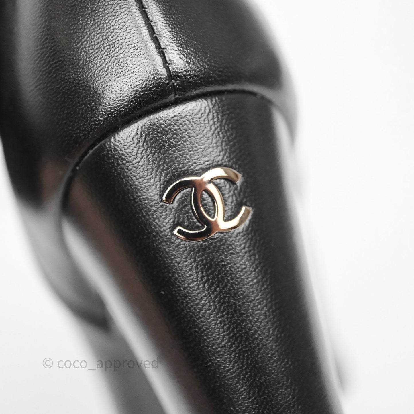 Chanel Leather Boots Black Size 36.5