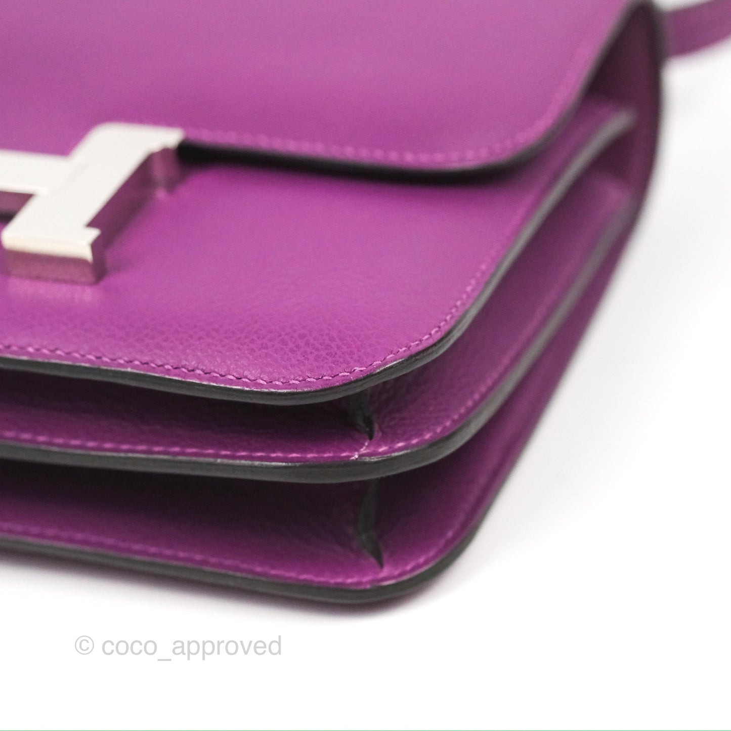 Hermès Constance Mini 18cm Anemone Evercolor Palladium Hardware