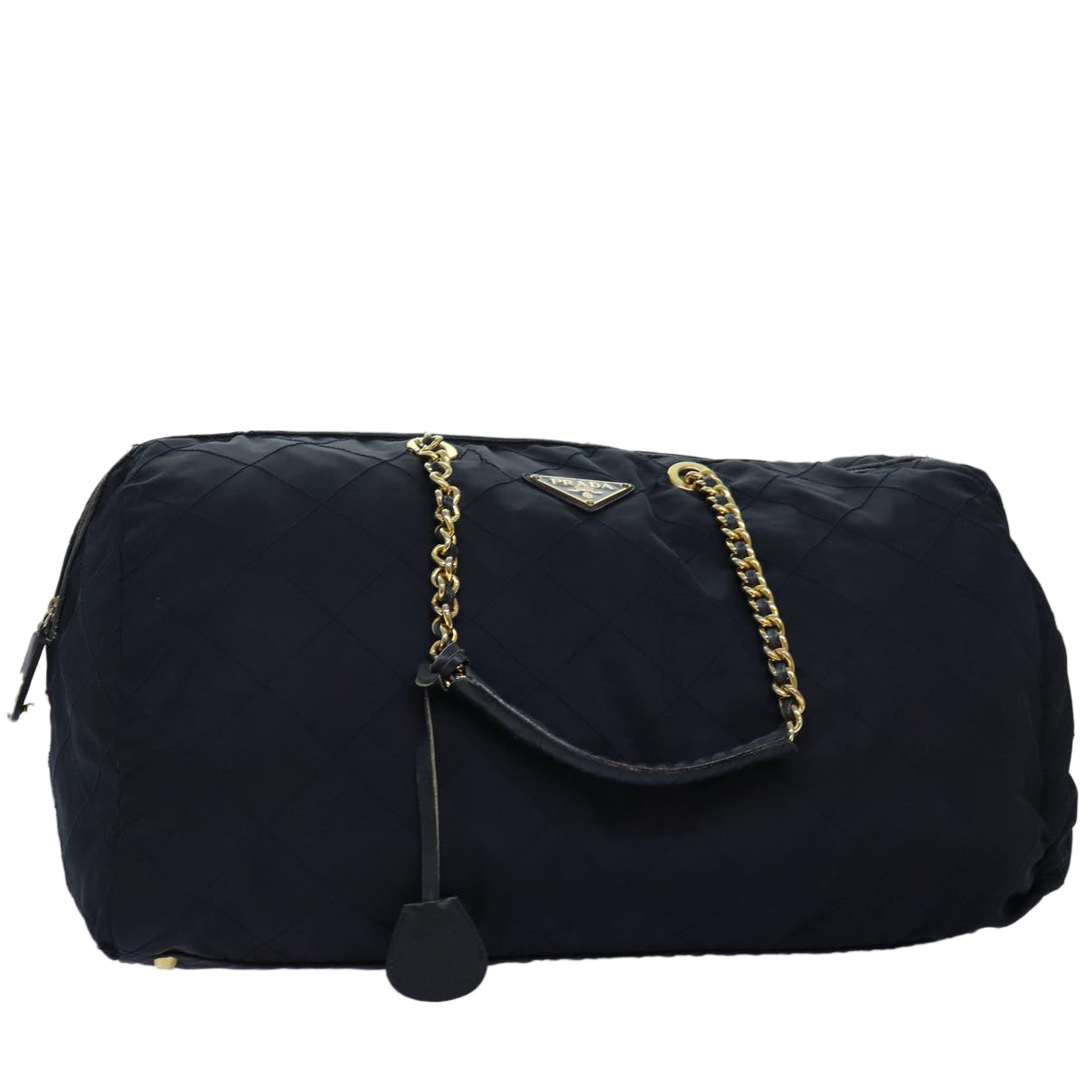 Luxury PradaBoston Bag Nylon Navy 74102