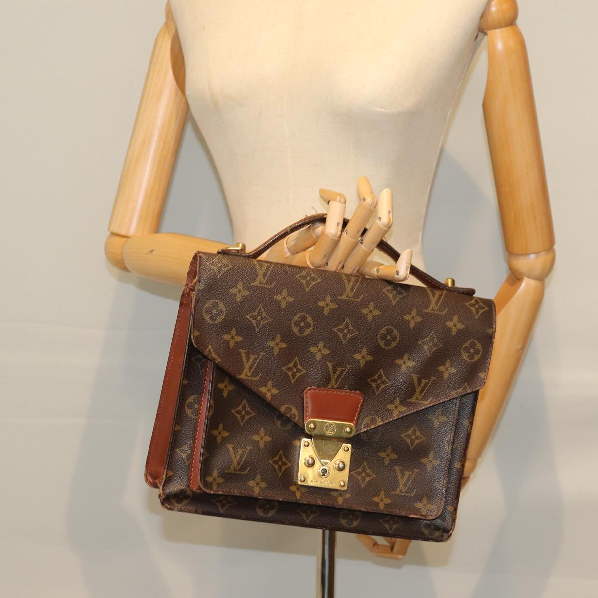 LOUIS VUITTON Monogram Monceau Hand Bag 2way M51185 LV 74124