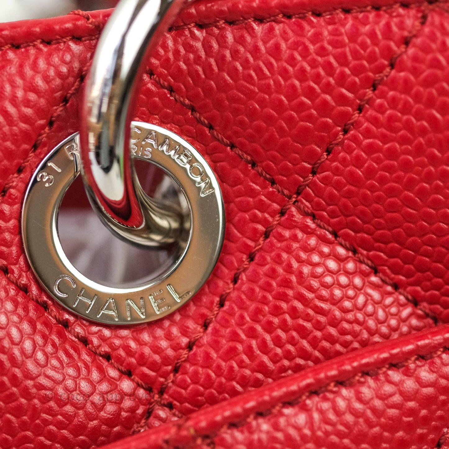 Chanel GST Red Caviar Silver Hardware