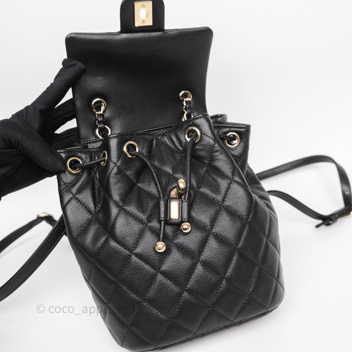 Chanel Urban Spirit Mini Black Caviar Backpack Gold Hardware