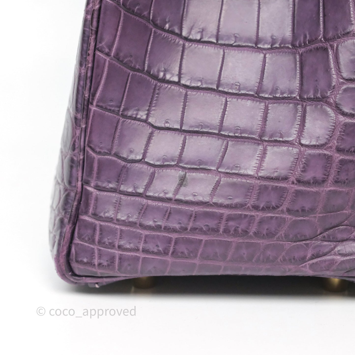 Hermès Kelly 28 Purple Crocodile Gold Hardware