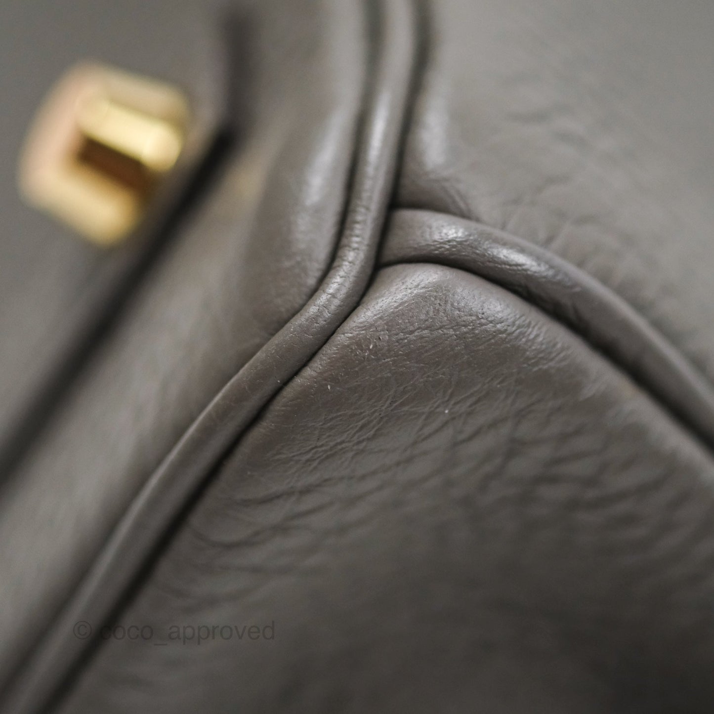Hermes Birkin 25 Retourne Gris Meyer 0L Togo Gold Hardware
