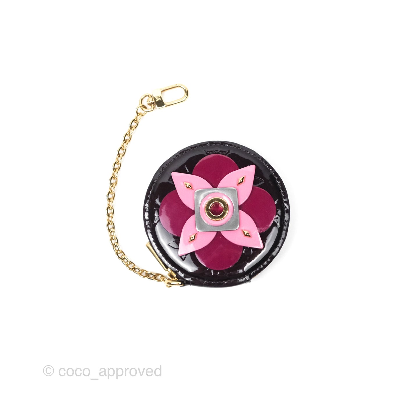 Louis Vuitton Porte Monnaie Rond Vernis Flower Wallet