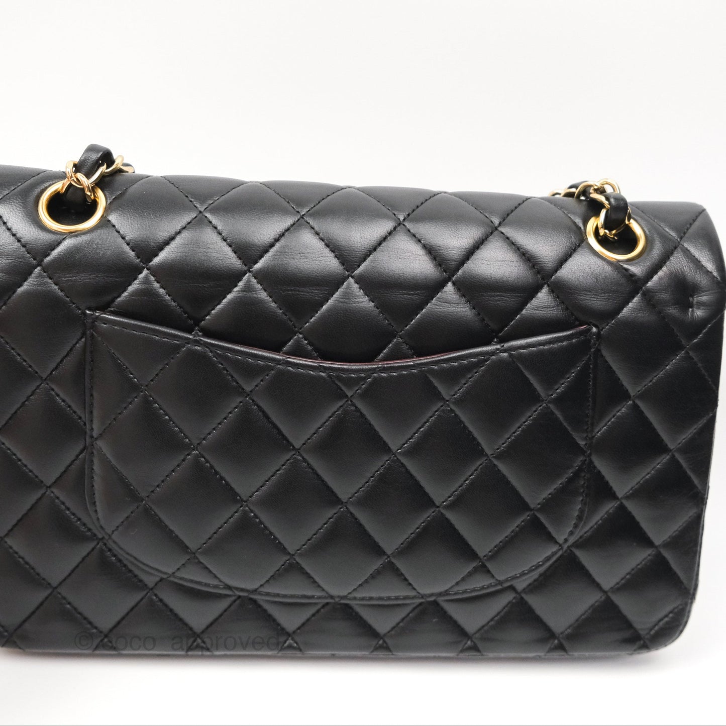 Chanel Classic M/L Medium Flap Quilted Black Lambskin 24K Gold Hardware
