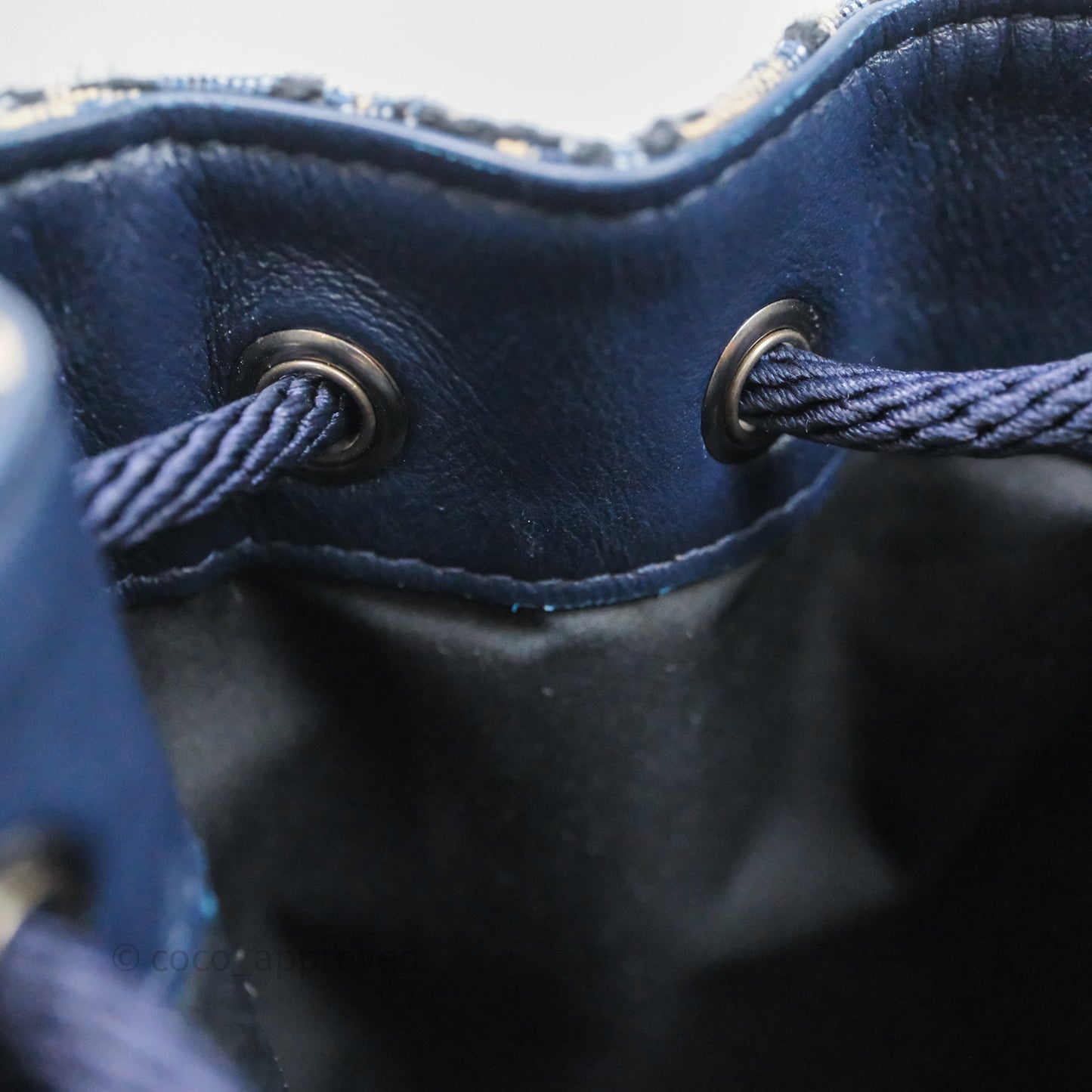 Christian Dior Mini Backpack Oblique Jacquard Beige and Blue