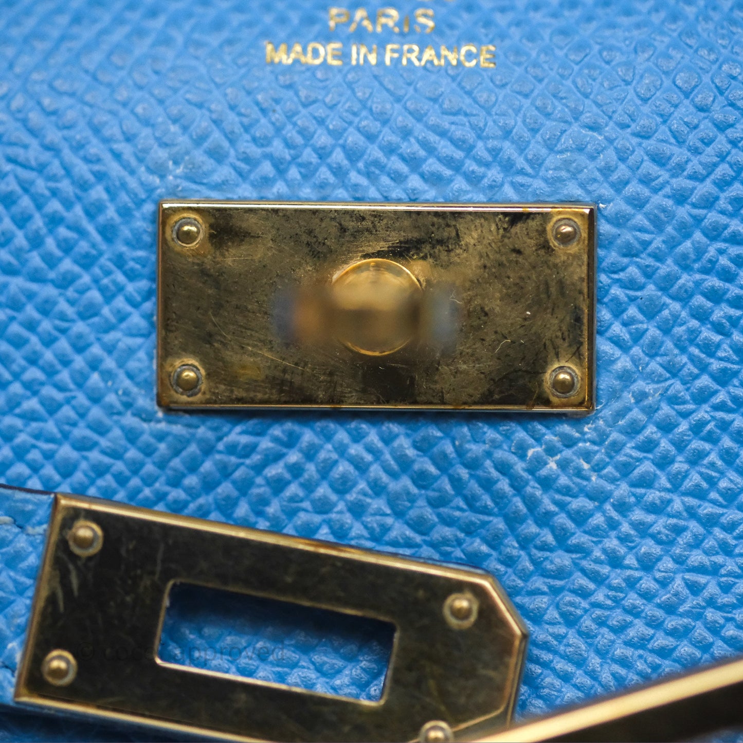 Hermès Kelly Depliant Wallet Blue Epsom Gold Hardware