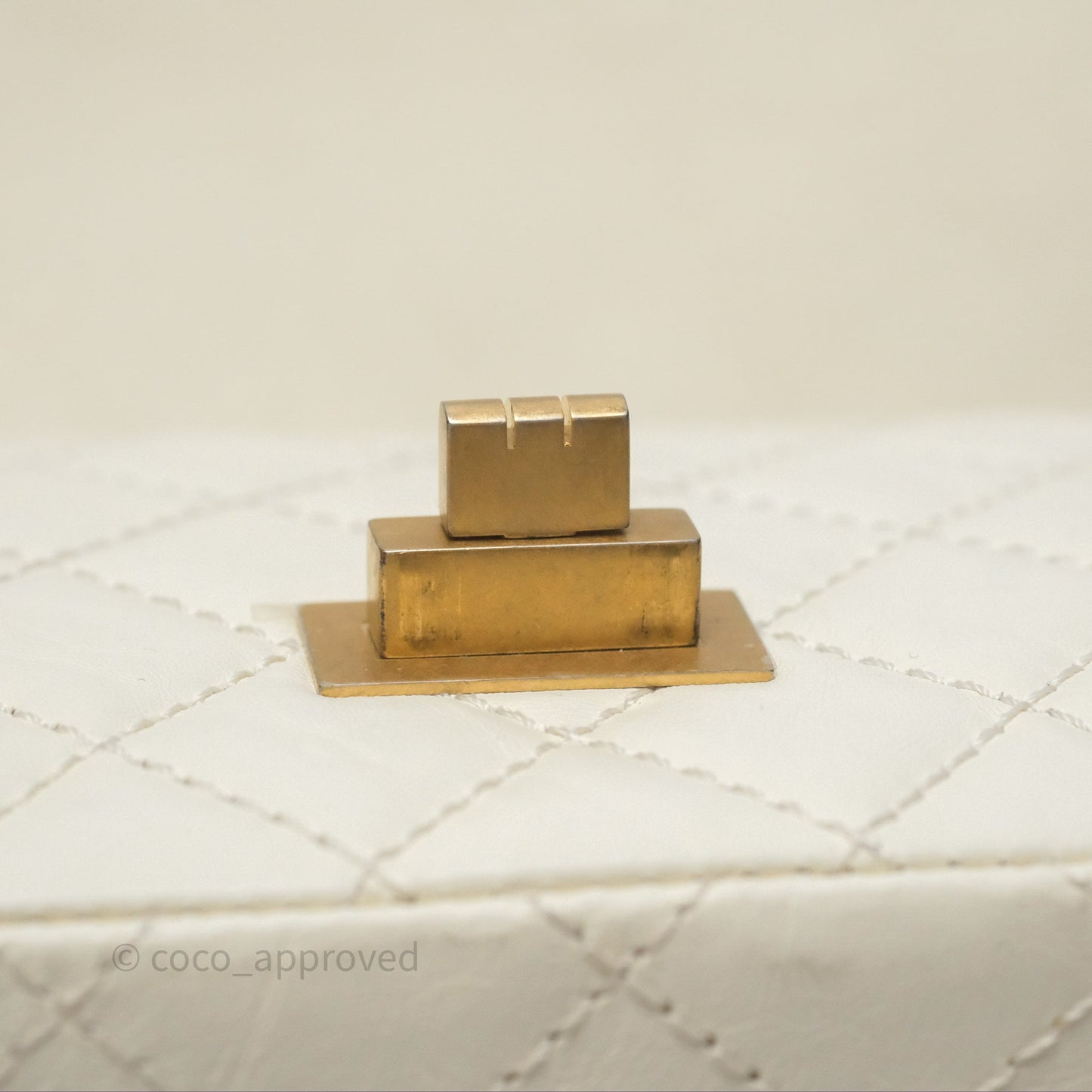 Chanel Mini Reissue 224 White Ivory Aged Calfskin Aged Gold Hardware