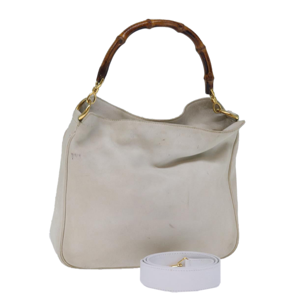 Luxury Gucci Trending 2025 Bamboo Shoulder Bag Leather 2way White 001 3444 1638  74231