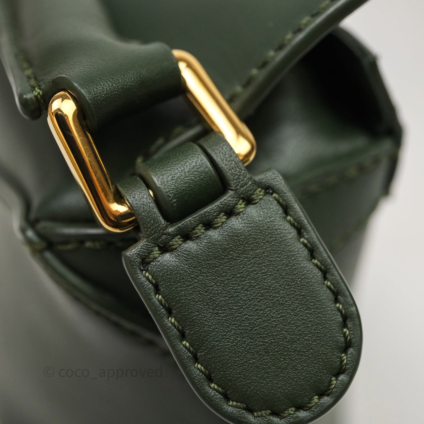 Loewe X SUNA FUJITA Mini Pandas Puzzle Bag Dark Green Calfskin Gold Hardware