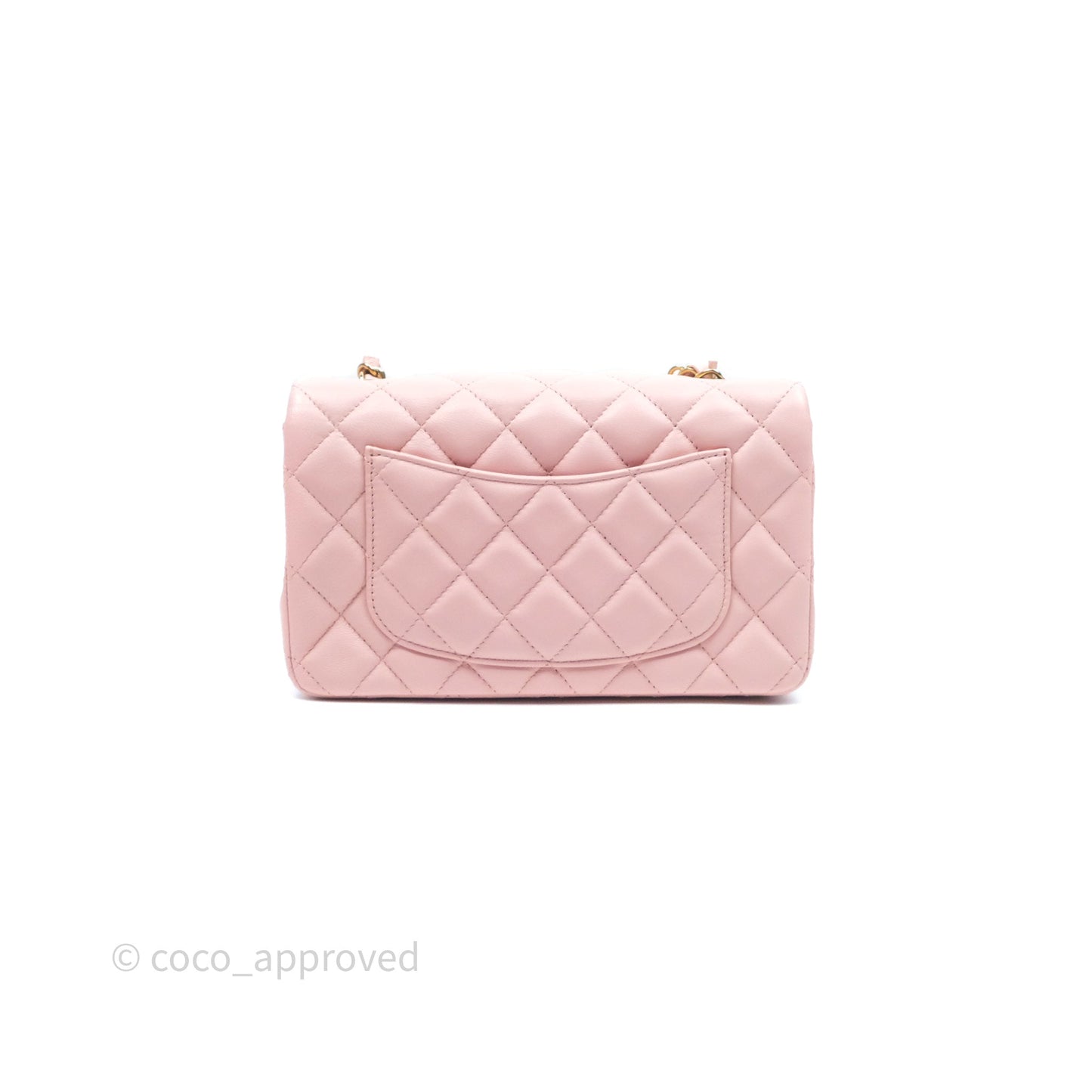Chanel Quilted Mini Rectangular Flap Pink Lambskin Gold Hardware
