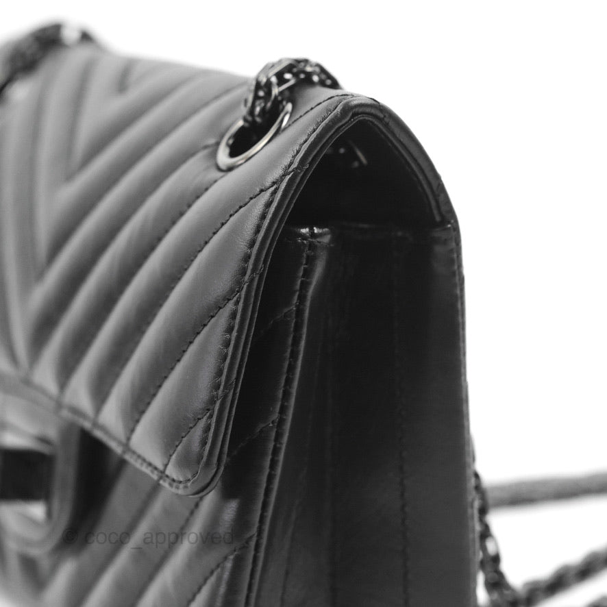 Chanel Mini Reissue 224 So Black Chevron Calfskin