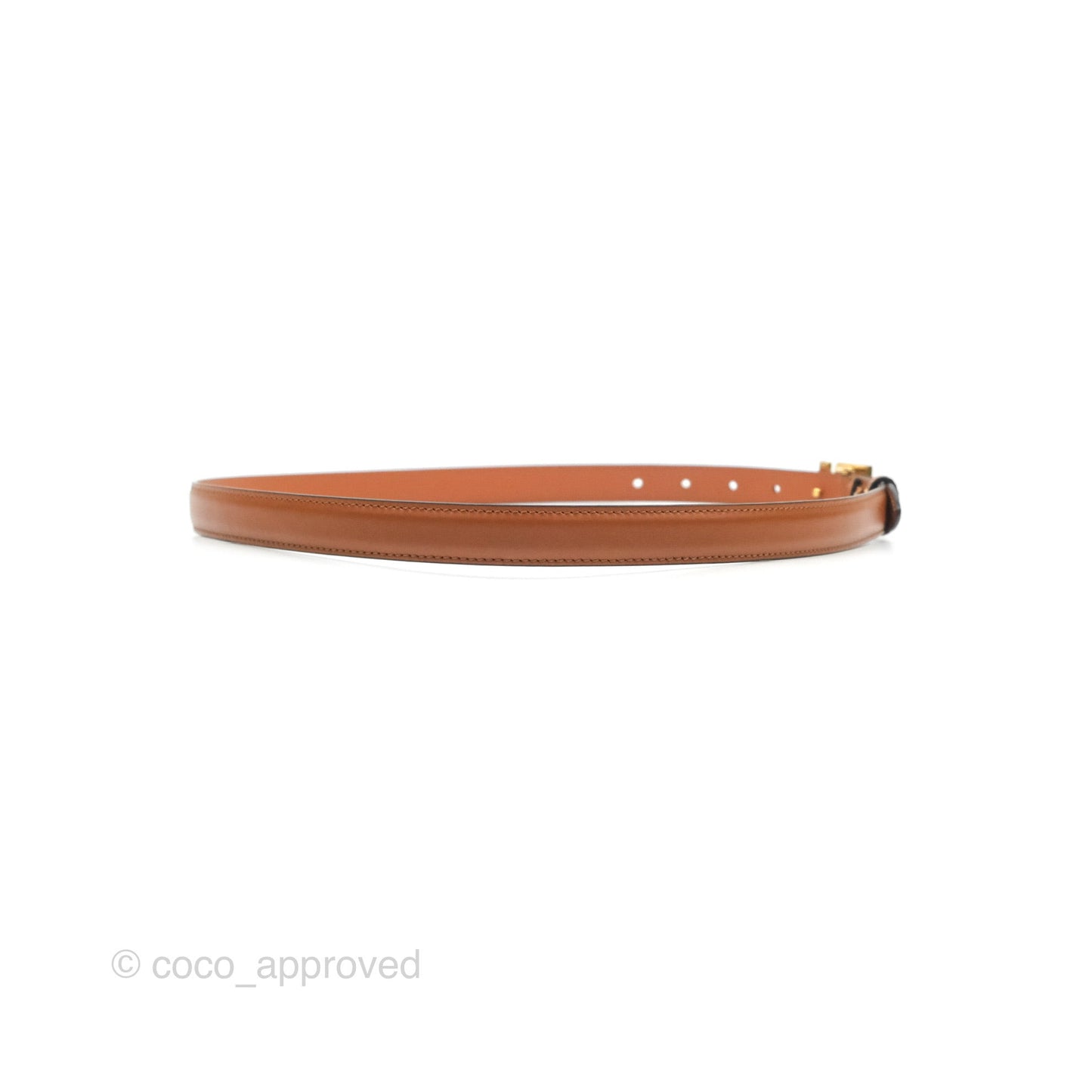 Fendi FF 20 mm Belt Brown Gold Hardware 80 32