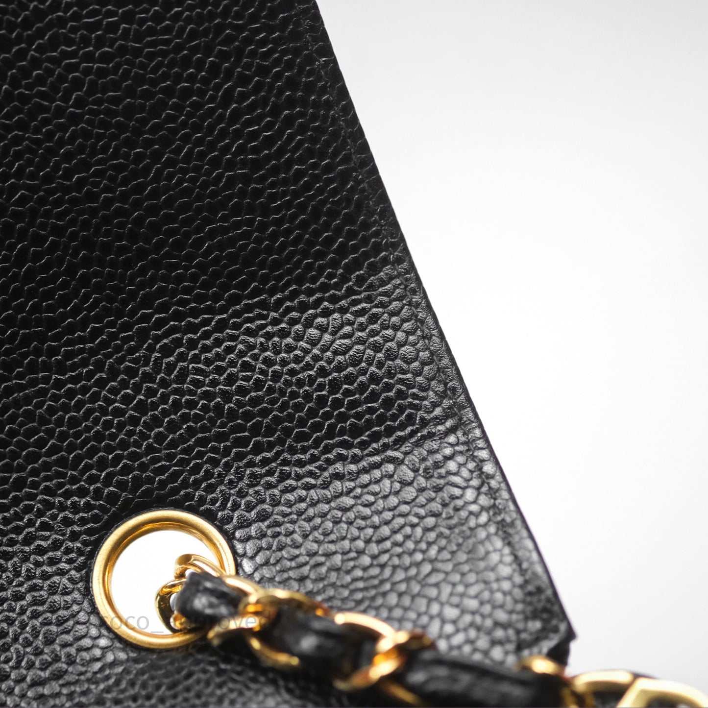 Chanel Small Vintage Quilted Classic Diana Flap Bag Black Caviar 24K Gold Hardware