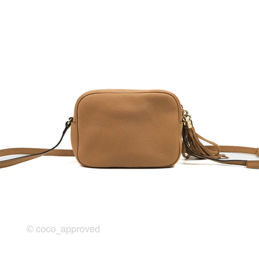 Gucci Pebbled Calfskin Small Soho Disco Bag Beige