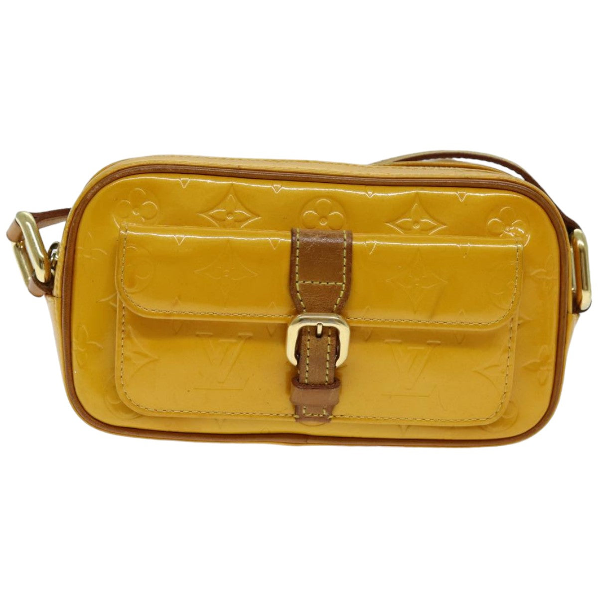 LOUIS VUITTON Monogram Vernis Christy MM Shoulder Bag Jaune M91108 LV 74268