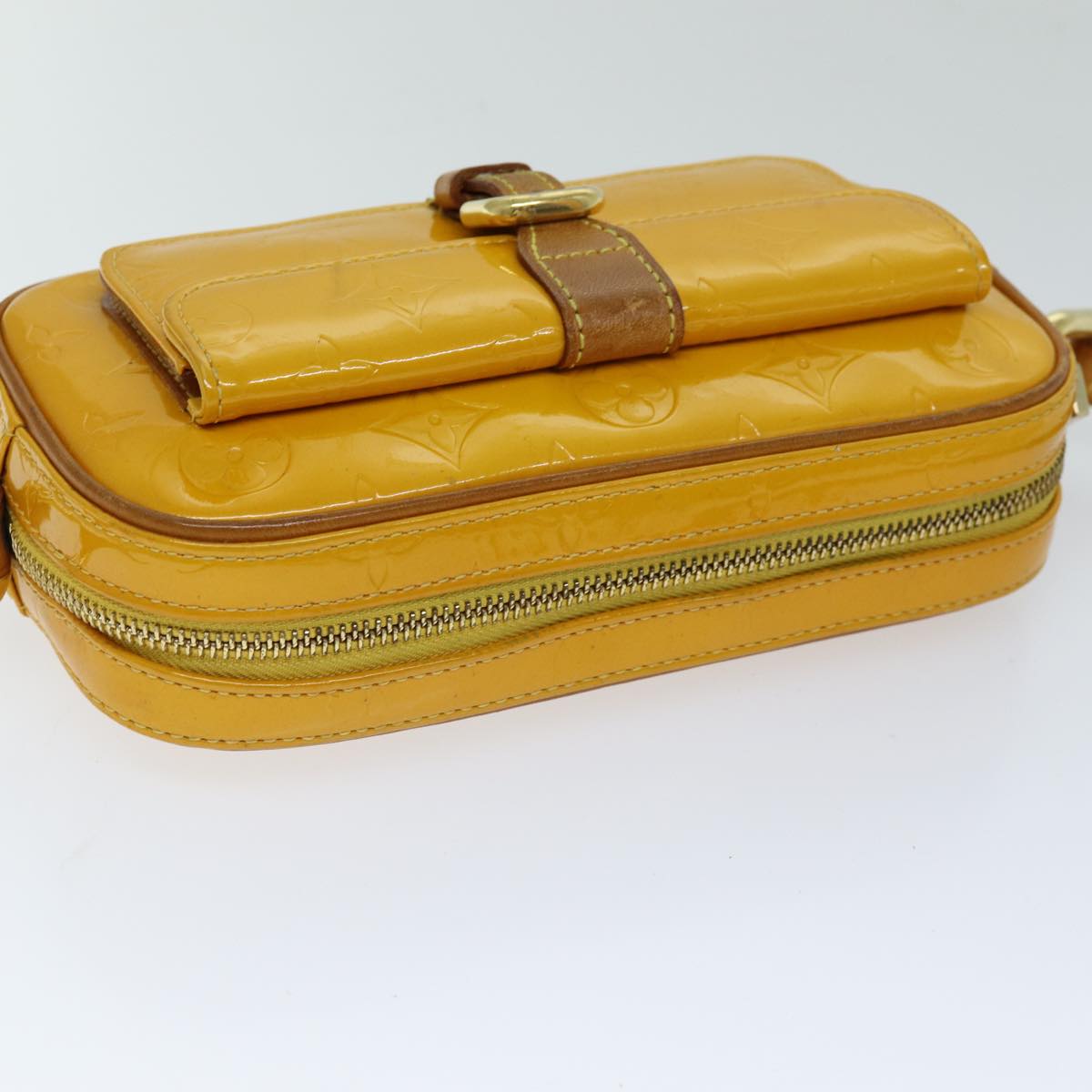 LOUIS VUITTON Monogram Vernis Christy MM Shoulder Bag Jaune M91108 LV 74268