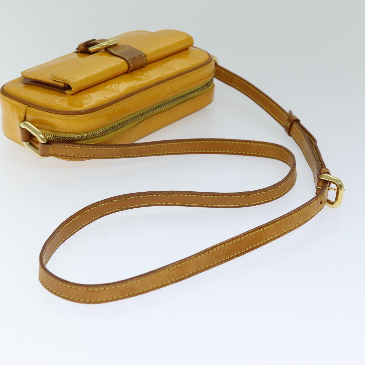 LOUIS VUITTON Monogram Vernis Christy MM Shoulder Bag Jaune M91108 LV 74268