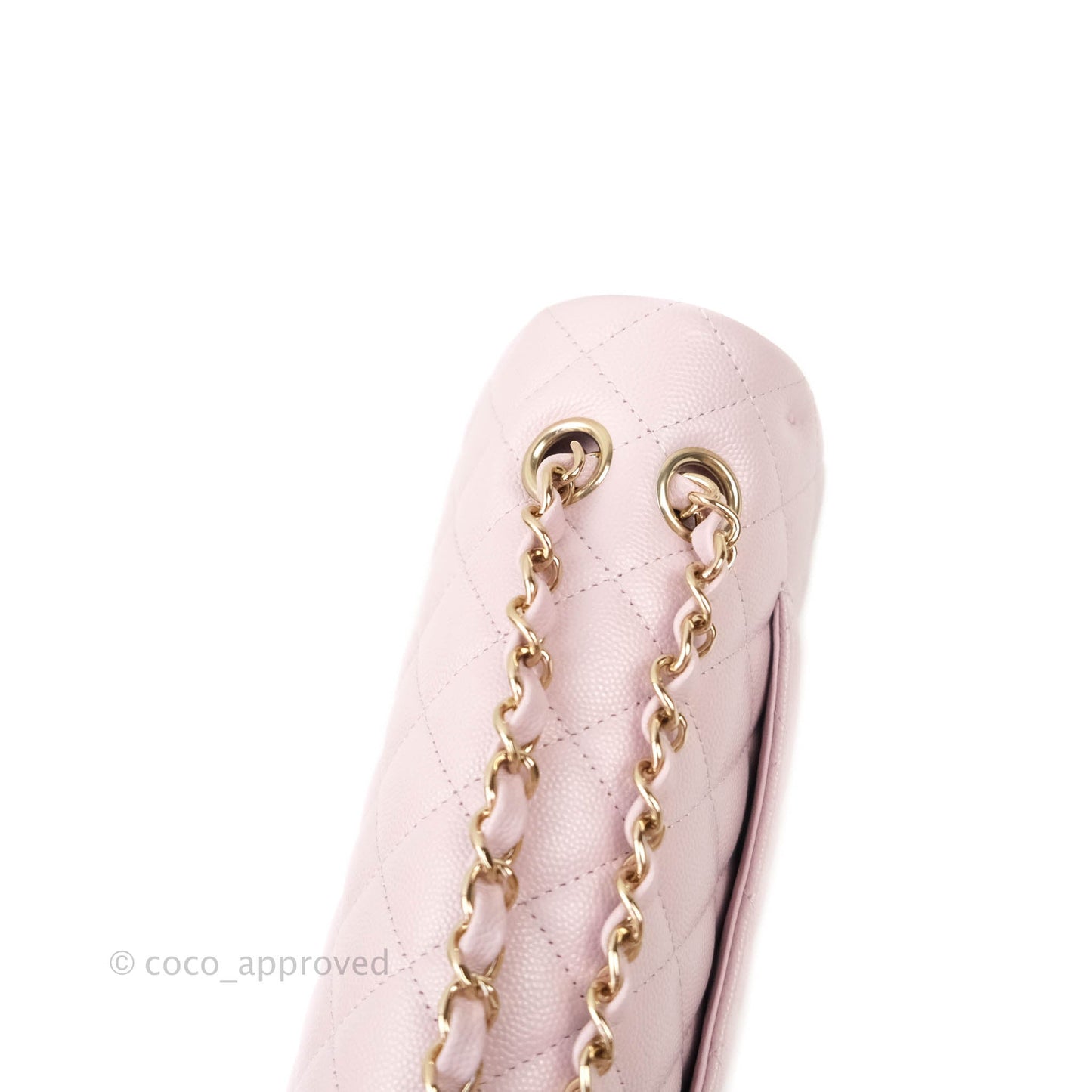 Chanel M/L Medium Double Flap Bag Lilac Rose Clair Caviar Gold Hardware 21S