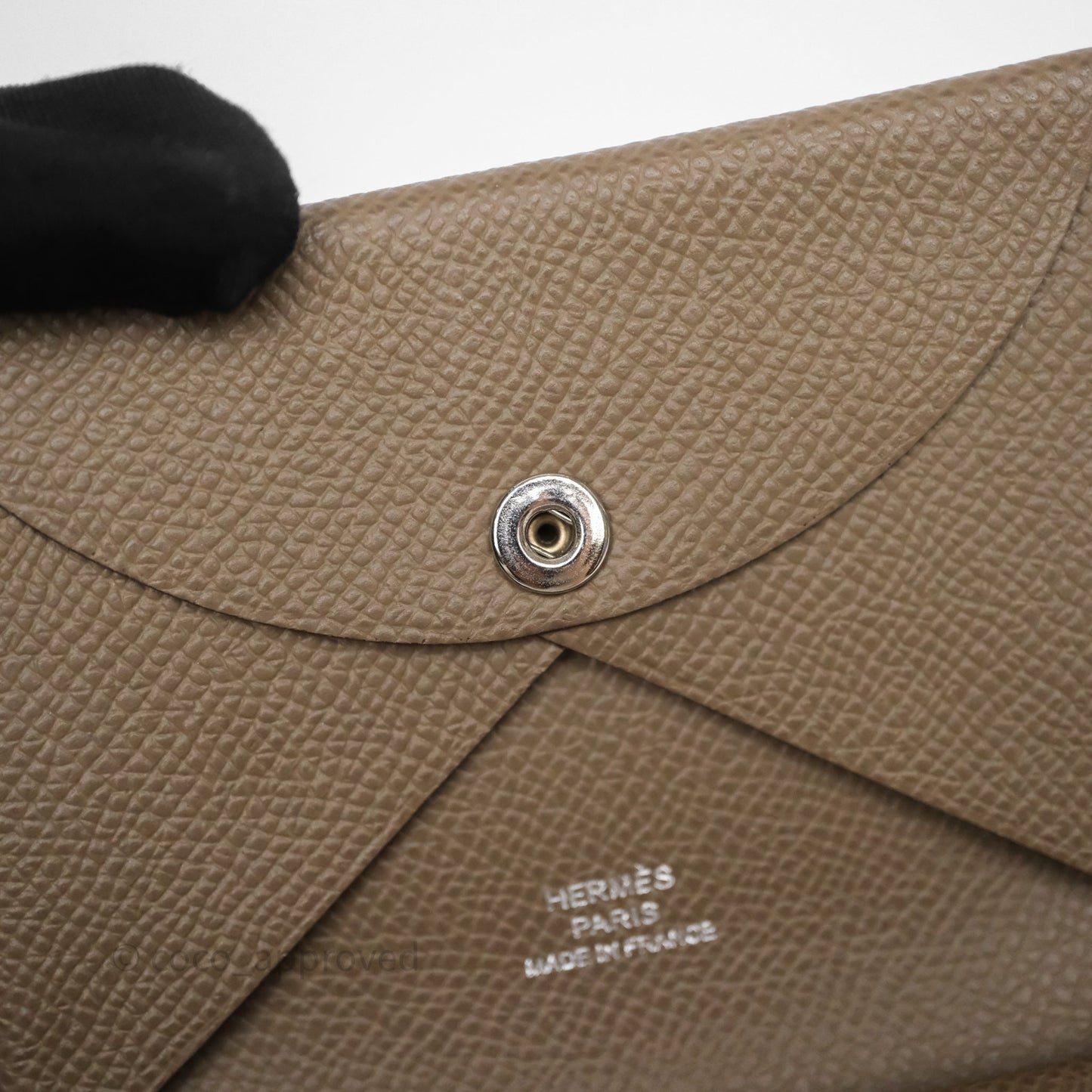 Hermès Calvi Duo Compact Card Holder Etoupe 18 Epsom