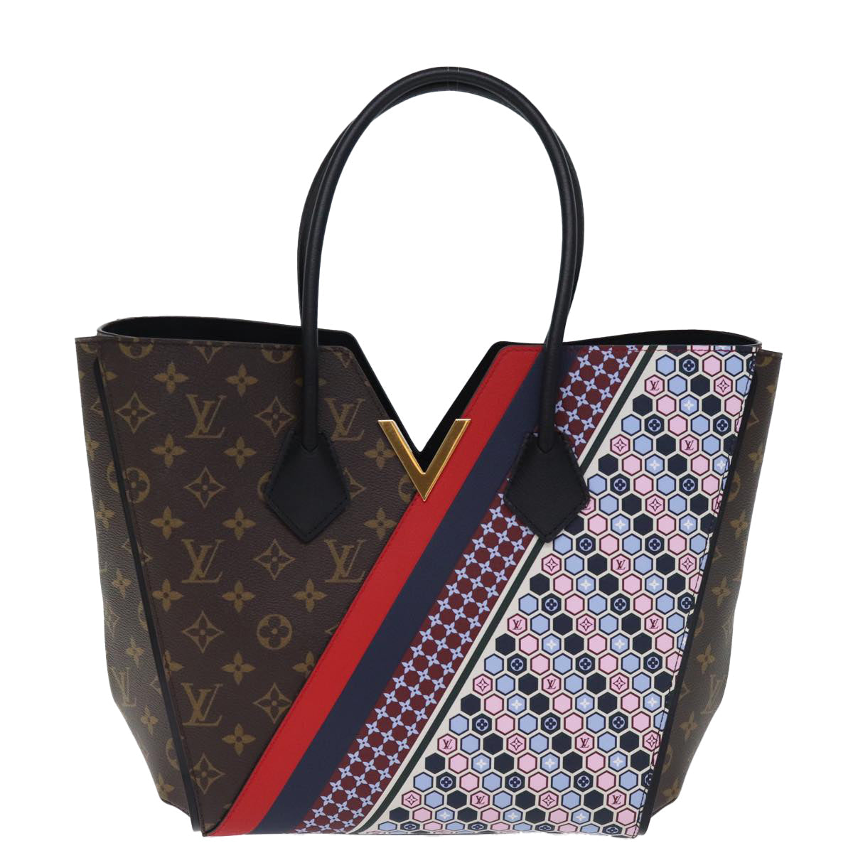LOUIS VUITTON Monogram Kimono MM Tote Bag Red Navy M42850 LV 74277S