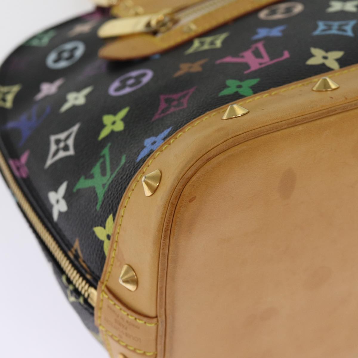LOUIS VUITTON Monogram Multicolor Alma Hand Bag Black M92646 LV 74284
