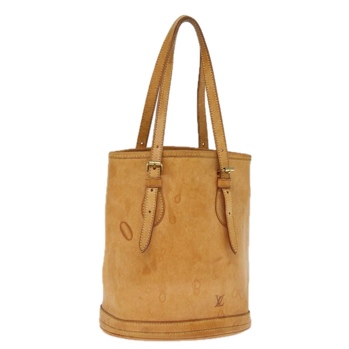 LOUIS VUITTON Nomad Leather Bucket PM Shoulder Bag Beige M85001 LV 74290