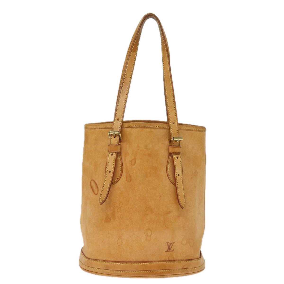 LOUIS VUITTON Nomad Leather Bucket PM Shoulder Bag Beige M85001 LV 74290