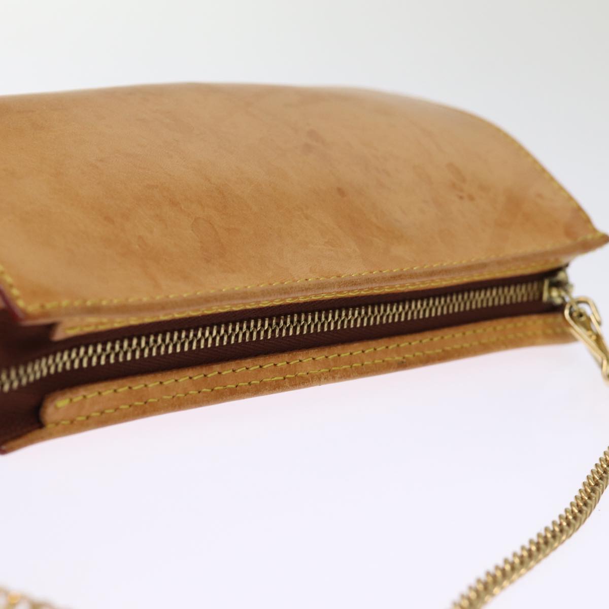 LOUIS VUITTON Nomad Leather Bucket PM Pouch Beige LV 74291