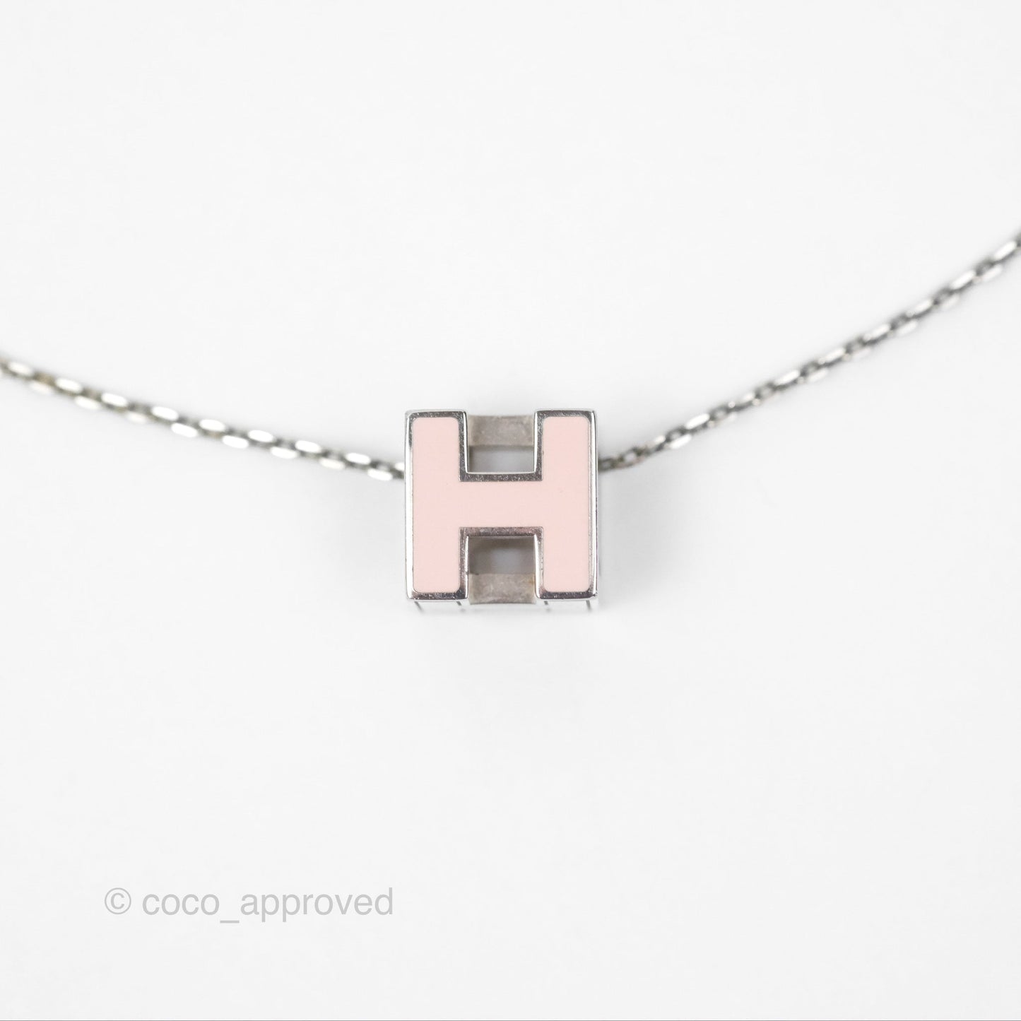 Hermès Cage D'H Necklace Rose Dragee 3Q Palladium Hardware